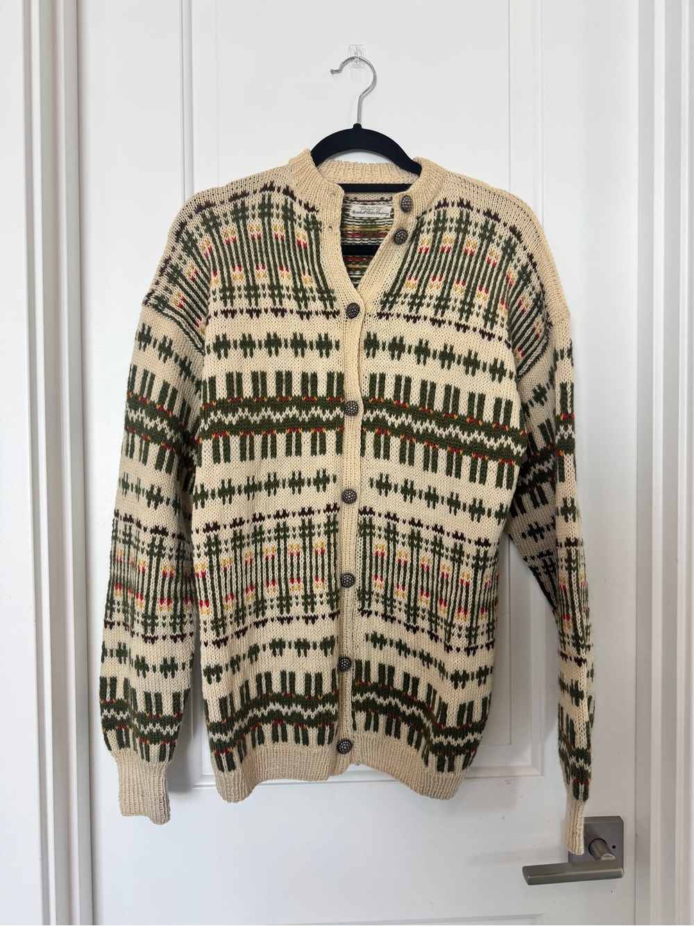 Vintage Norwegian Wool Cardigan Marshall Field’s Fair Isle Made in Norway
